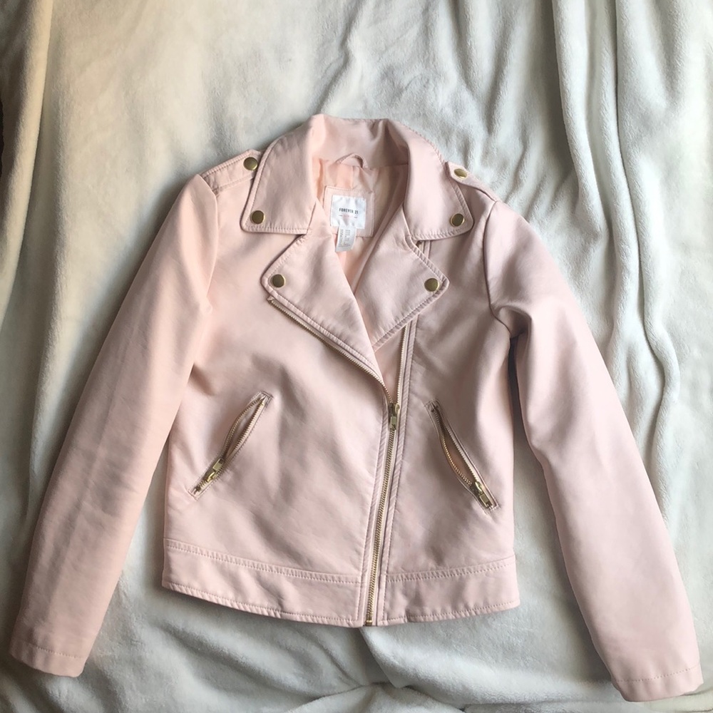 Forever 21 Girls Pink Leather Jacket